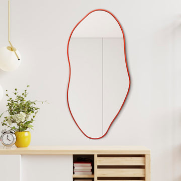 Everly 20 in. W x 42 in. H Large Irregular Framed Decorative Wall Mirror - JONATHAN Y